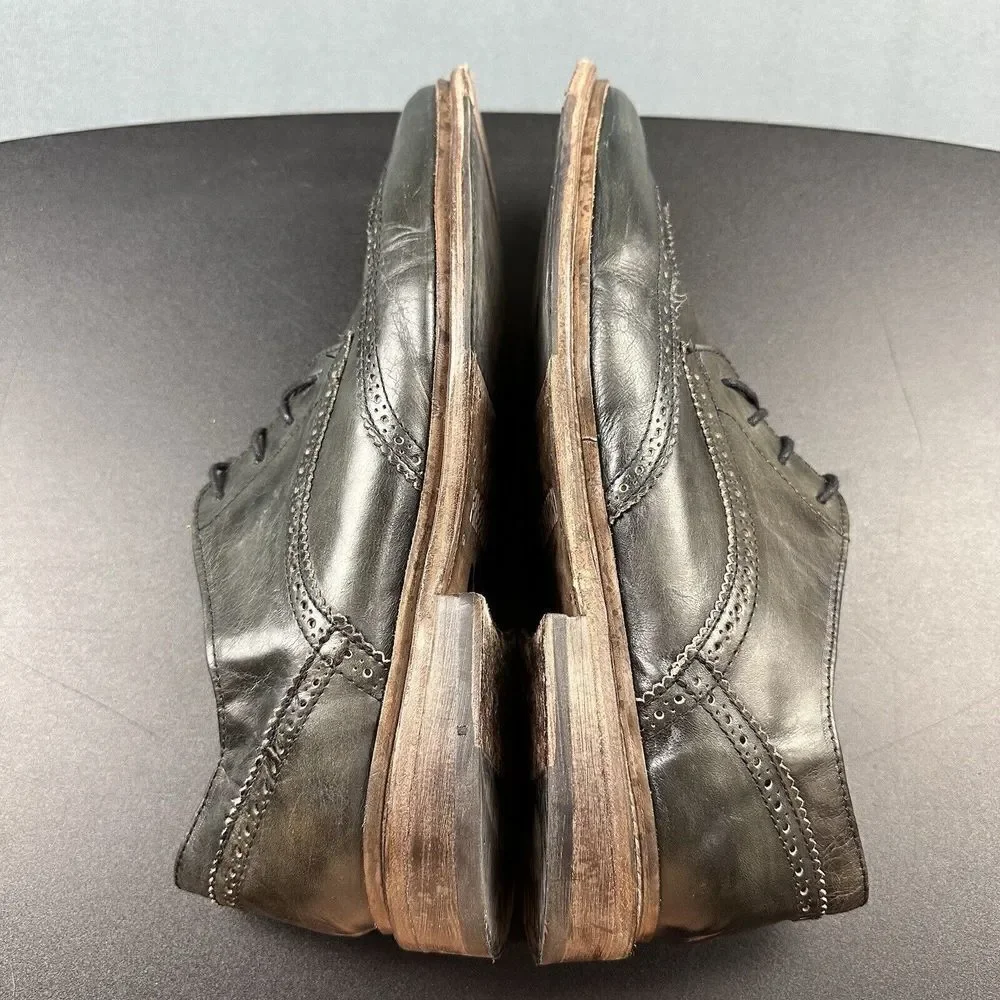 Freebird Shoes Mens 12 Kensington Olive Oxford Wingtip Leather Almond Toe
